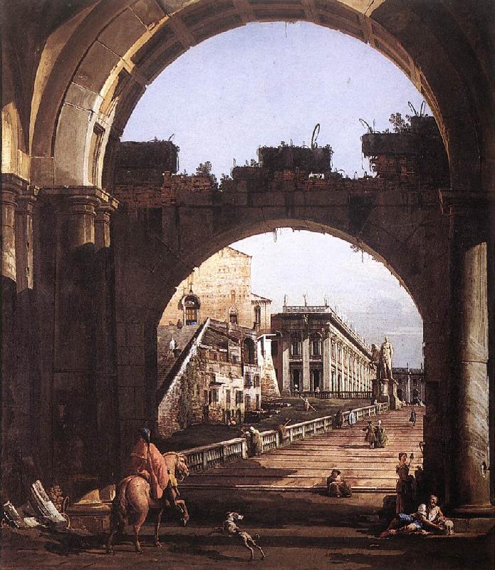 BELLOTTO, Bernardo Capriccio of the Capitol oil painting picture